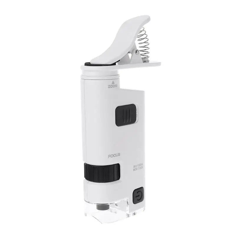 

80-120X LED Cell Phone Microscope Universal Clip Cellphone Magnifier Lens with LED Light Magnifier Loupe Optical Zoom Telescope