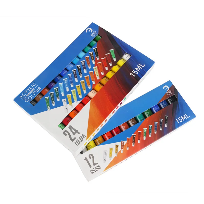 12/24 Colors, Acrylic paint set, 15ml Painting Supplies, Non-Toxic, Acrylic Paints for Beginners and Professional Artists 5