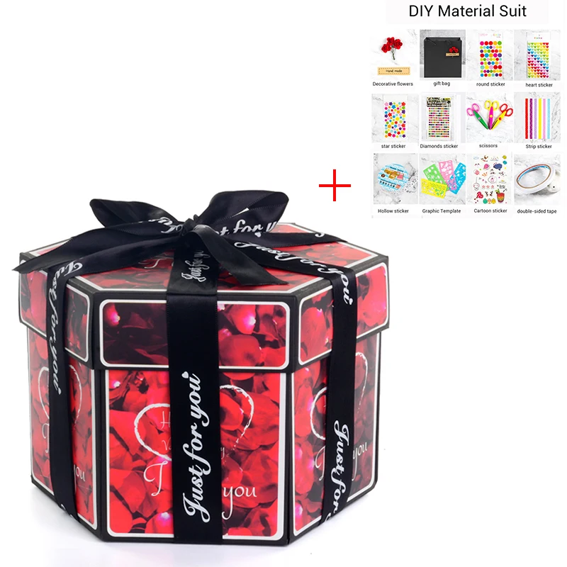 18 цветов, вечерние подарочные коробки для скрапбукинга на юбилей, DIY фотоальбом, рождественский подарок, дропшиппинг - Цвет: with DIY kits 13