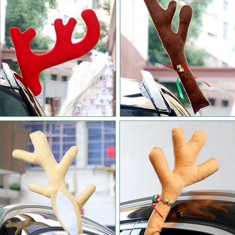 Автомобиль Рождество оленьи рога красный Rudolph нос Декор костюм набор украшения автомобиля