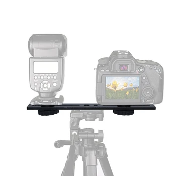 

Portable Dual Flash Double Bracket Hot Shoe Bracket Mount Holder For Tripod Stand DSLR Camera Dual Flash Bracket For Video Light
