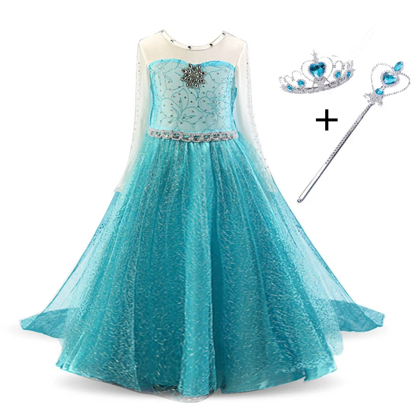 Нарядное платье Эльзы для маленьких девочек; карнавальный костюм Эльзы на Хеллоуин; праздничные платья принцессы; Фантазийная детская одежда; одежда Анны и Эльзы