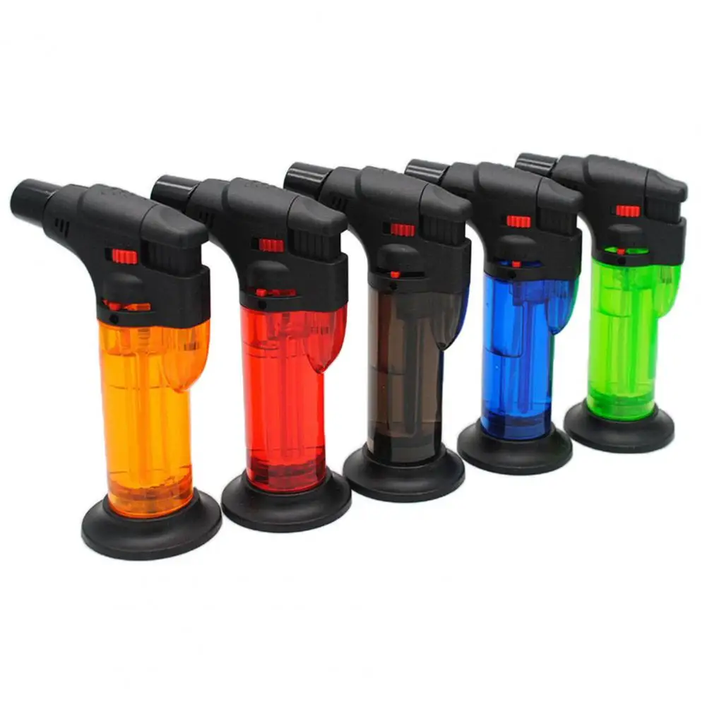 1pc Butane Lighter Torch Durable Refillable Transparent Windproof