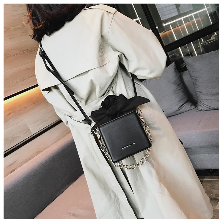WOBAG модная Высококачественная женская сумка-тоут из искусственной кожи женская дизайнерская сумочка бант цепь сумка-мессенджер мини-сумка в коробке