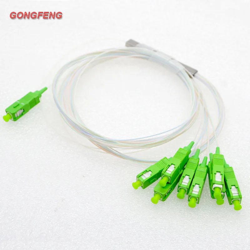 10pcs 0.9mm Single Mode PLC Optical Splitter SC/APC1×8 FTTH CATV G657A1 Mini Differential Signal Transmission Equipment Wholesal