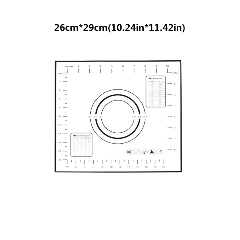 40/60*60 см силиконовый коврик для выпечки со шкалой, антипригарное тесто для замеса теста, лист для выпечки, кухонная посуда, кухонный инструмент - Цвет: Black 26x29