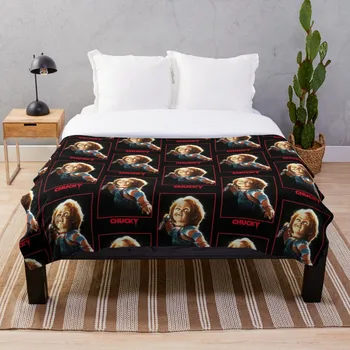 

CHUCKY Childs Play Throw Blanket Soft Sherpa Blanket Bed Sheet Single Knee Blanket Office Nap Blanket