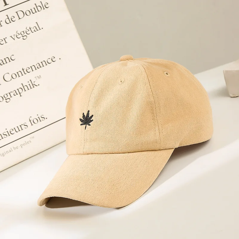 

Hat Women's Spring And Summer Outdoor Hipster Leaf Embroidered Baseball Cap Men's Korean-style Simple Versatile Soft Top Brim Ha