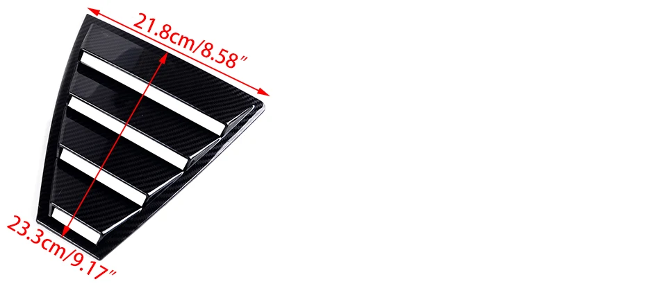 beler 2 PCS ABS Carbon Fiber Black Style Rear Window Quarter Panel Side Vent Trim Cover Fit for Hyundai Elantra