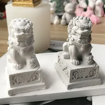 

Stone Lion Sentinel Animal Statue Resin Mold Wax Soap Clay Fondant Silicone Mold