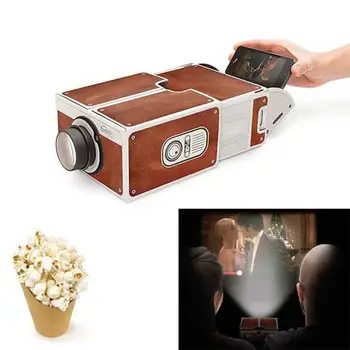 

TWISTER.CK Projector Cardboard Mini Smartphone Projector Light Novelty Adjustable Portable Cinema Home Theater Pico