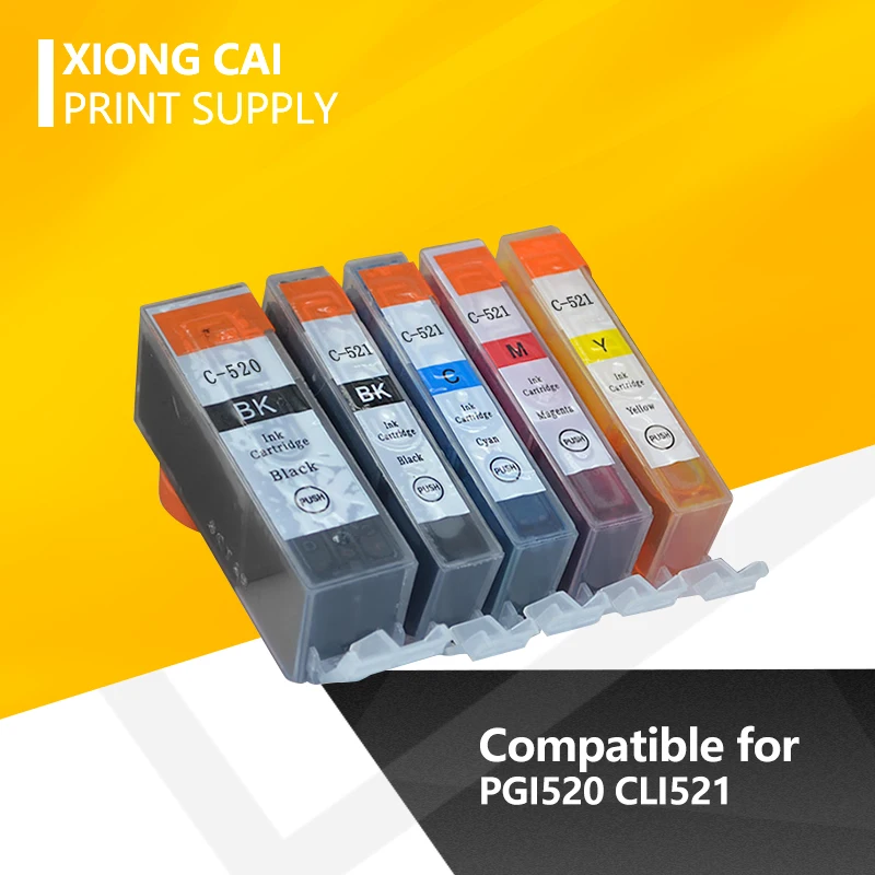 5 шт. PGI520 PGI 520 CLI 521 совместимые чернильные картриджи для Canon PIXMA IP3600 IP4600 IP4700 MX860 MX870