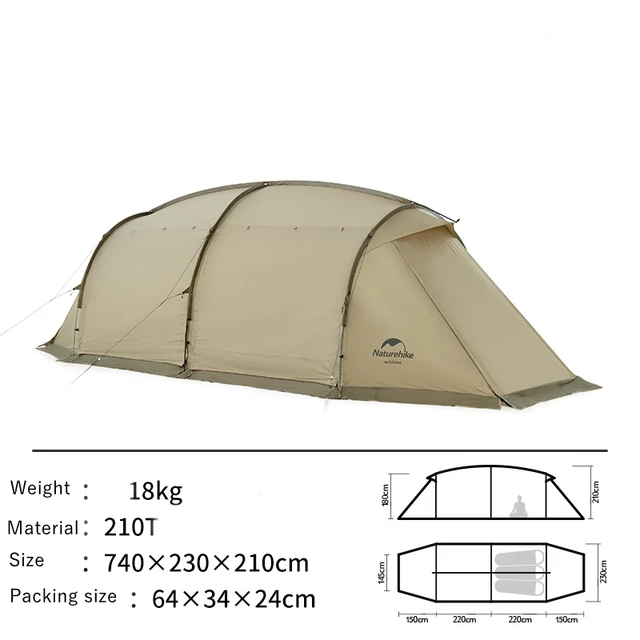 erts Vel Verrast Naturehike Outdoor Large Tent 4-6 Persons Tunnel Tent 210t Waterproof  Camping Family Tents 4 Doors With Snow Skirt For Hiking - Tents - AliExpress