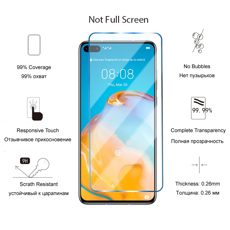 Full Coverage Tempered Protective Glass For Huawei P20 Lite 2019 Pro P30 40 Lite 5G E Gass For P Smart 2019 2020 2021 S Z phone tempered glass