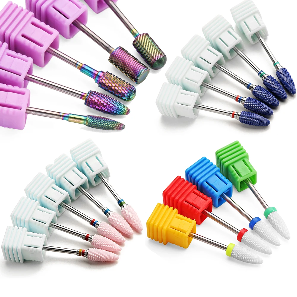 Nail Drill Bit Nail Art Tool Manicure Tools 29 Type Nail Drill Bits For Electric Drill Manicure Machine Accessory Rainbow Tungsten Carbide Ceramic Milling Cutter Nail Files