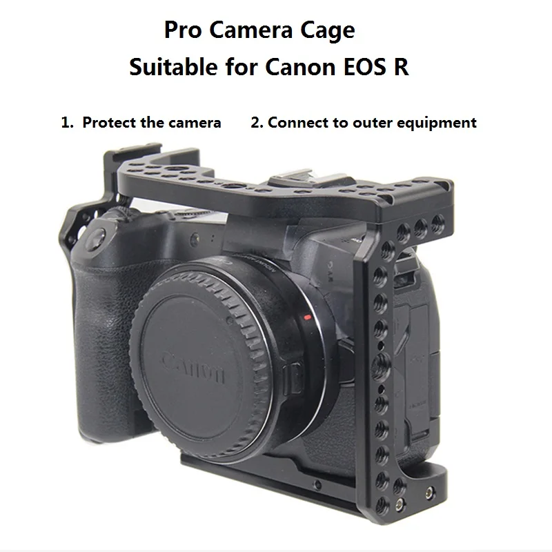 Gaiola para Câmera Furos de Rosca Placa de Liberação Jaula de Proteção com 3 Canon 8 ou 1 4 Rápida Daarcos Suíços Eos r Pro - - Image 2