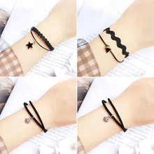 Новинка, модное ювелирное изделие, Ретро стиль, простой женский черный браслет-цепочка, Взрывные модели, богемный ветер, ветер колледжа