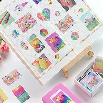 

120Pcs/box Cute Decorative Stickers Kawaii Unicorn Stationery Stickers Paper Adhesive Sticker For Kids DIY Scrapbooking Supplies