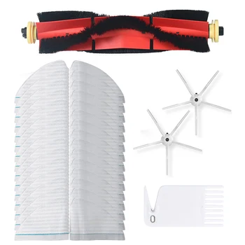 

19pcs/set Detachable Roller Brush Side Brush Cleaning Brush Disposable Mop Cloths Kit For Roborock S6 T6 S5 Vacuum Cleaner