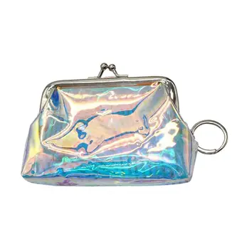 

2019 Summer New Design Laser Coin Purse Transparent Buckle Card Holders Fashion Women Holographic Women Wallet Bolsa De Moedas