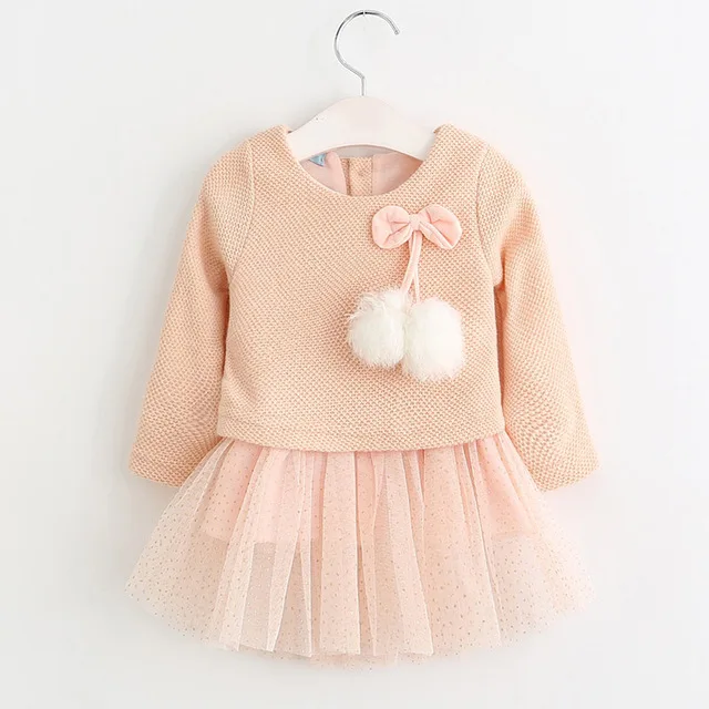 Bear Leader/комплекты одежды для малышей г. Одежда для маленьких девочек кружевное платье с цветочным рисунком для девочек Детские вечерние платья принцессы с вышивкой, 2 шт - Цвет: AX056 Pink