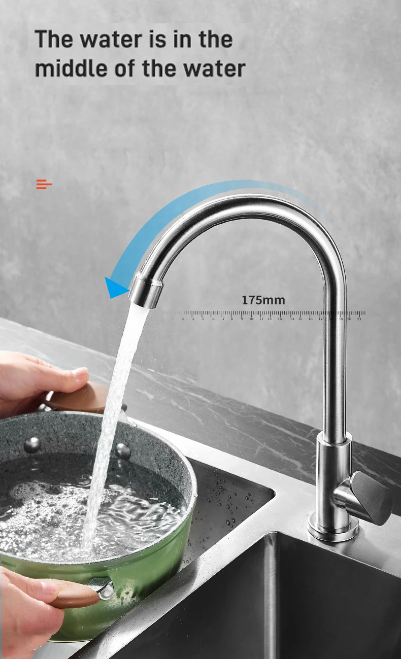 cheap kitchen sinks Ewin Stainless Steel Kitchen Faucet Brushed Process Swivel Basin Faucet 360 Degree Rotation Hot & Cold Water Mixers Tap corner kitchen sink