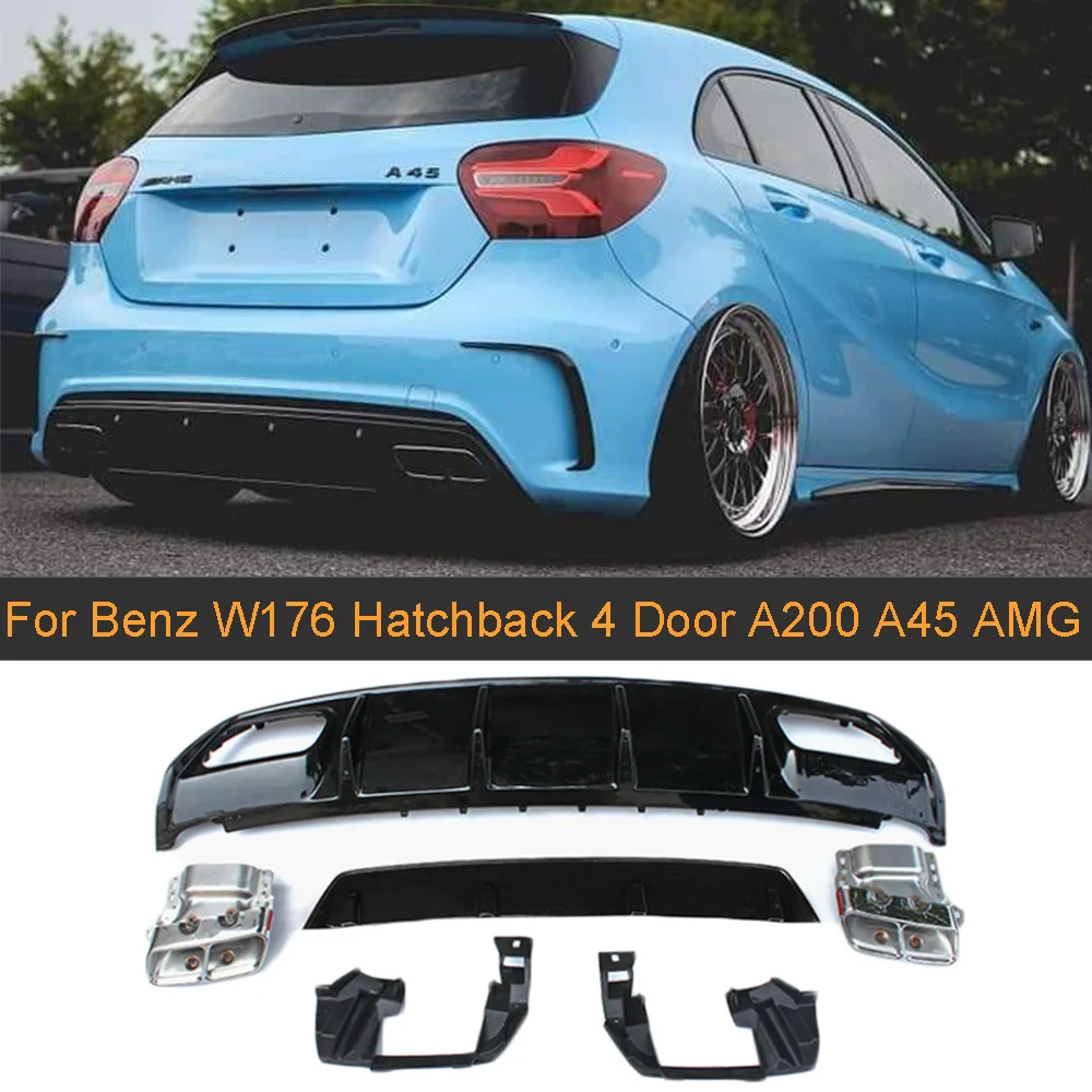 Задний диффузор для Mercedes Benz W176 A45 AMG A180 A200 хэтчбек 4 двери 13 18 заднего бампера