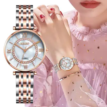 

Top Brand Luxury Women Watches Stainless Steel Band Reloj Mujer Analog Wrist Watch Quartz Casual Retro Watches Ladies Clock New