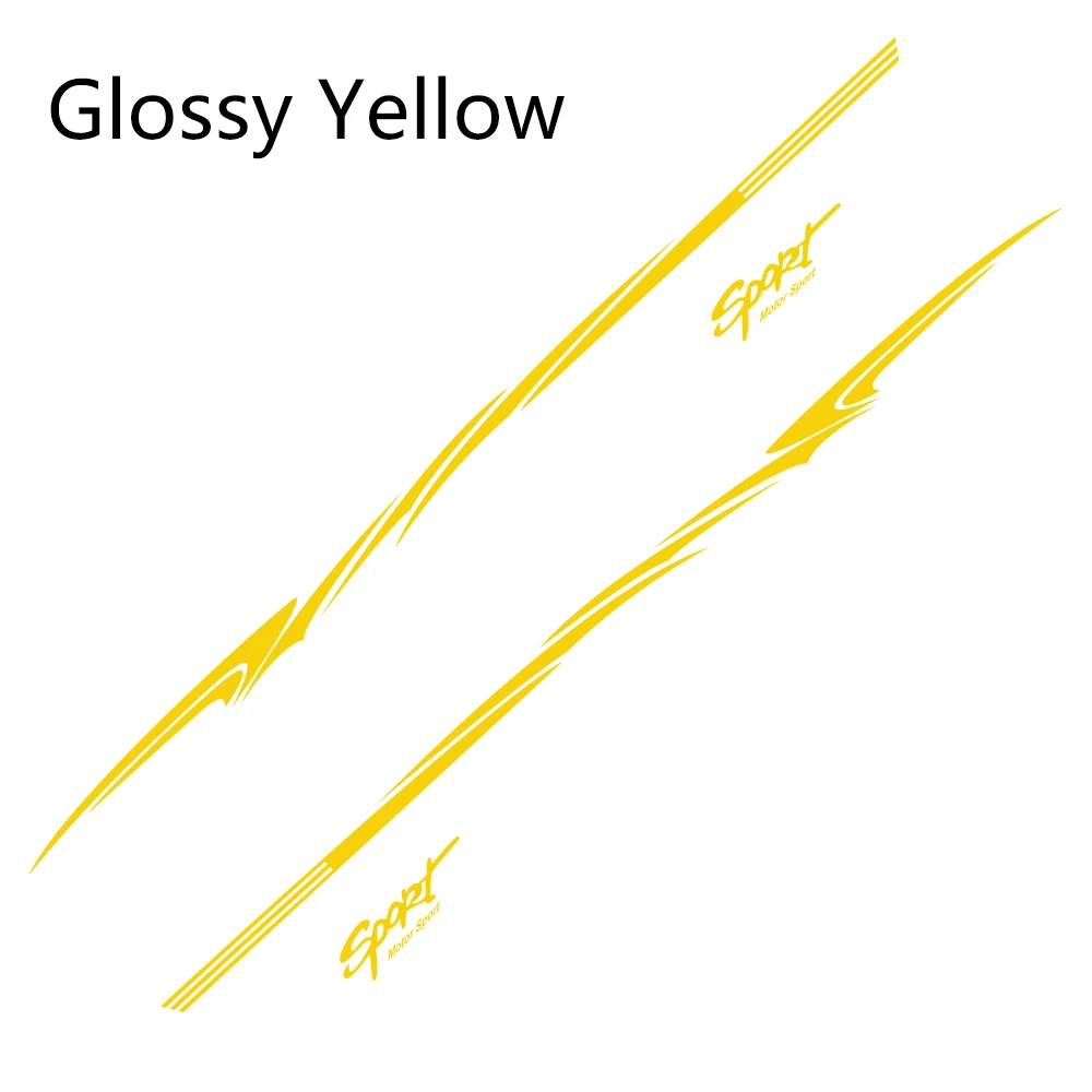 Glossy Yellow 2PCS For Qashqai Prado CRV Sportage Mokka Tucson KX5 Tiguan Duster CX-5 All SUV Cap Side Door Stickers Car Tuning Accessories - Название цвета: Glossy Yellow