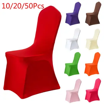 

10/20/50Pcs Super Deal ! Chair Cover Polyester Spandex Elastic Lycra Chair Covers For Weddings Banquet Hotel Party DinningChais