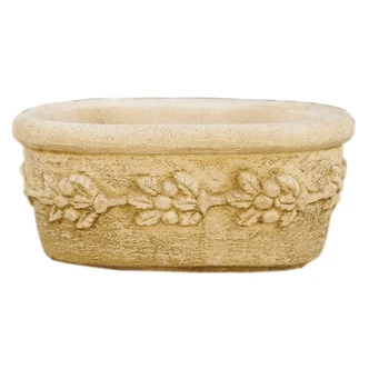 

Flower pot Planter flower pot round Rustic Fruits outer concrete-Stone 60x37x30cm.