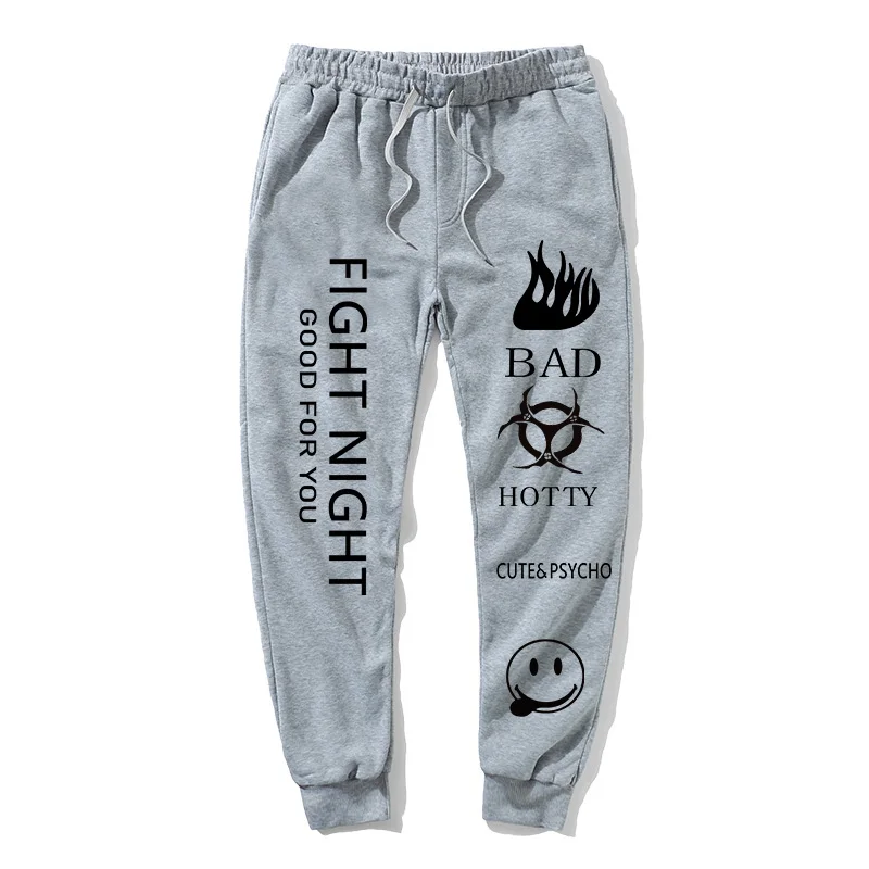

Hot Selling Knitted High Waist Printed Ankle Length Sports Pants Women White Streetwear Trousers Women Autumn And Winter Fashion