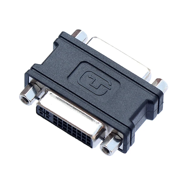 DVI to DVI Female to Female Converter DVI-I (24+5) F to F Mini Gender Changer Adapter for DVI Cable Extension Black