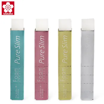 

SAKURA Pure Slim Eraser 4 Colors Kawaii Eraser Small Gift School Supplies Erasers Japanese Stationery