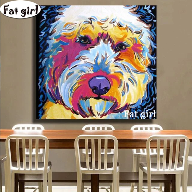 Small Yorkshire Terrier Dog Diamond Painting Kits Cute Scottish Terrier  Animal In Flowers Garden Mosaic Cross Stitch Home Decor - AliExpress