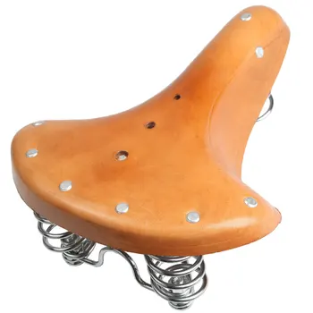 

Universal Classic Old Style Retro Leather Spring Seat Road Bike Accessory Bicycle Saddle Shock Absorption Replacement Cycling
