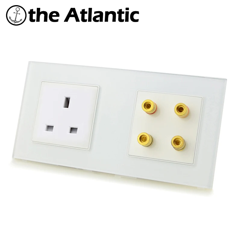 Atlectric стандарт Великобритании панель из закаленного стекла вилка электрическая розетка звуковой динамик аудио разъем двойная розетка переходник usb,разетка с usb для дома,розетки,акустика для дома