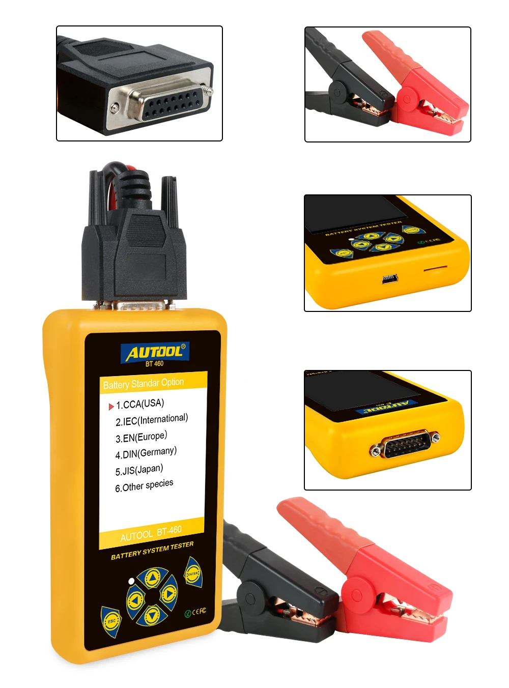 Тестер Аккумуляторов AUTOOL BT460 Автомобильный цифровой диагностический инструмент