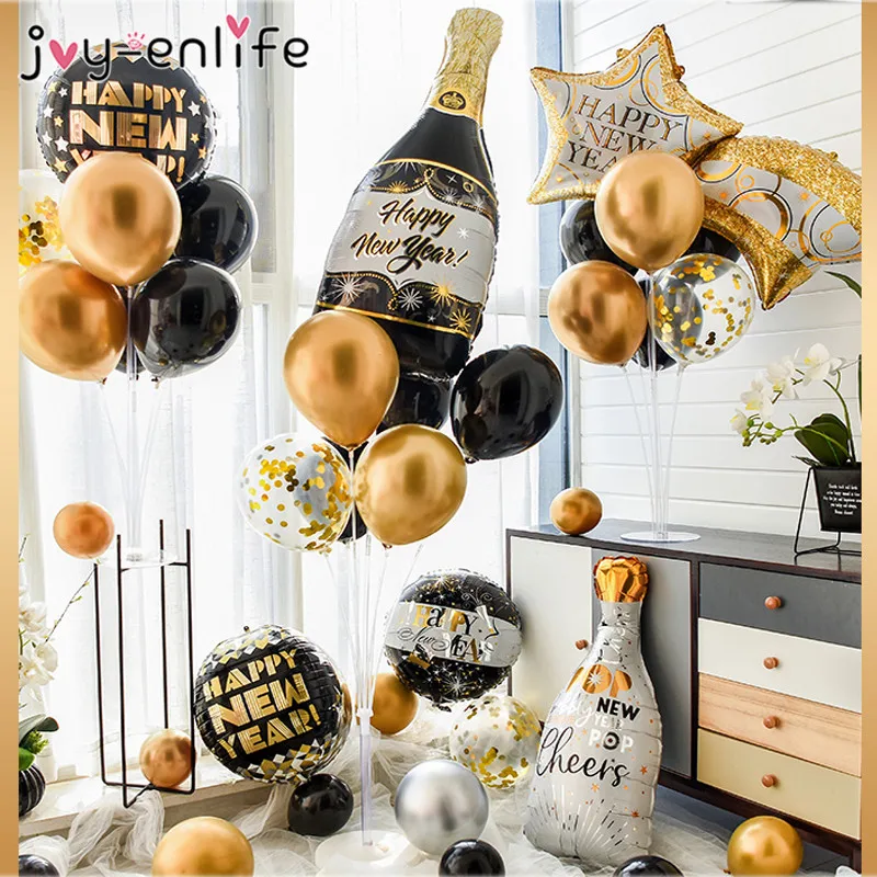 Wine-Bottle-Foil-Balloons Happy Home-Decor New-Year Air-Globos Christmas Party for Eve