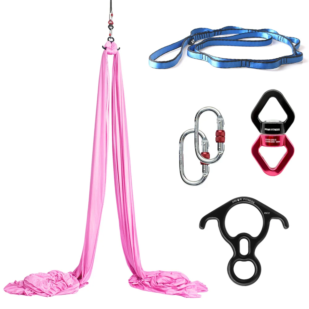 20Yards/18.3m Set Fly Premium Aerial Silks for home Yoga Ombre Sling Extension Straps Antigravity Swing |