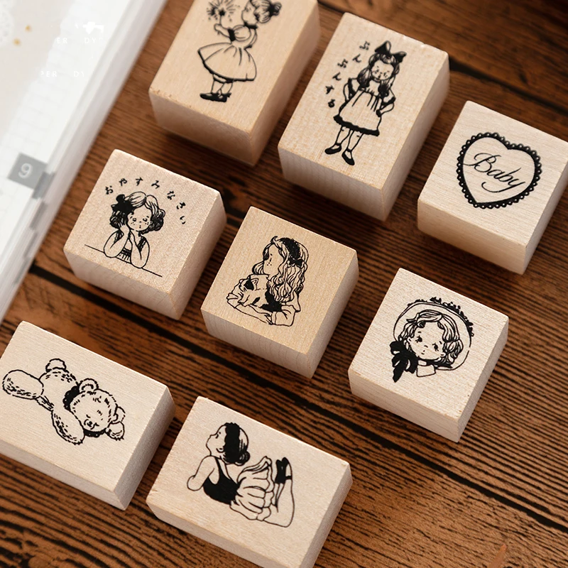 Annie дневник серии деревянные и резиновые штампы для скрапбукинга канцелярские принадлежности DIY Скрапбукинг стандартный деревянный штамп