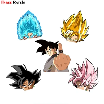 

Three Ratels FC38 3D 7 Dragon Ball Son GOKU SUPER SAIYAN Peeking Anime Car Window Sticker PVC Decal for Kid's Room Wall Laptop