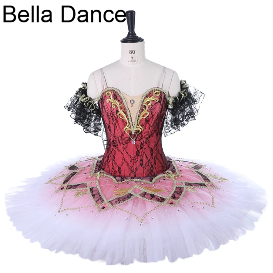 Dark Pink Women Swan Lake Professional Ballet Tutu dress Sleeping Beauty Ballet Stage Costume Dress For GirlsBT9278