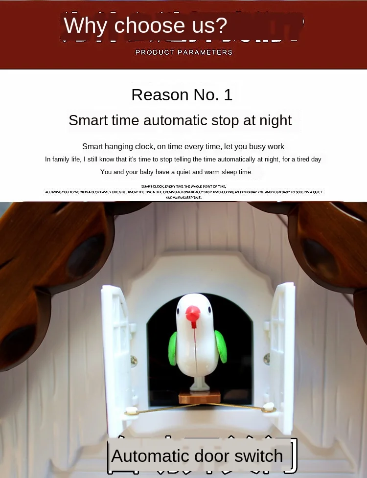 Creative Cuckoo 3D Wall Clock Living Room Cartoon Shabby Chic Clock