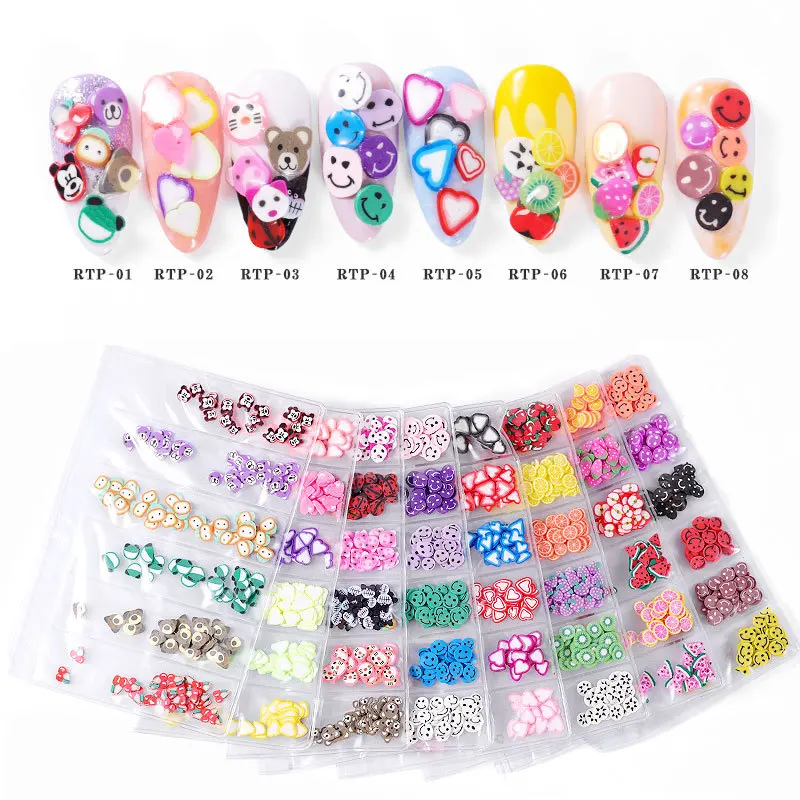

3D Polymer Clay Fruit Slices DIY Nail Art Decorations Makeup Tools Acrylic Beauty Decals Kit Colorful Manicure