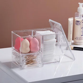 

Dust-Proof Cover Cosmetics Storage Box Dresser Makeup Storage Box Cotton Swab Cotton Storage Box Cosmetic Jewelry Box