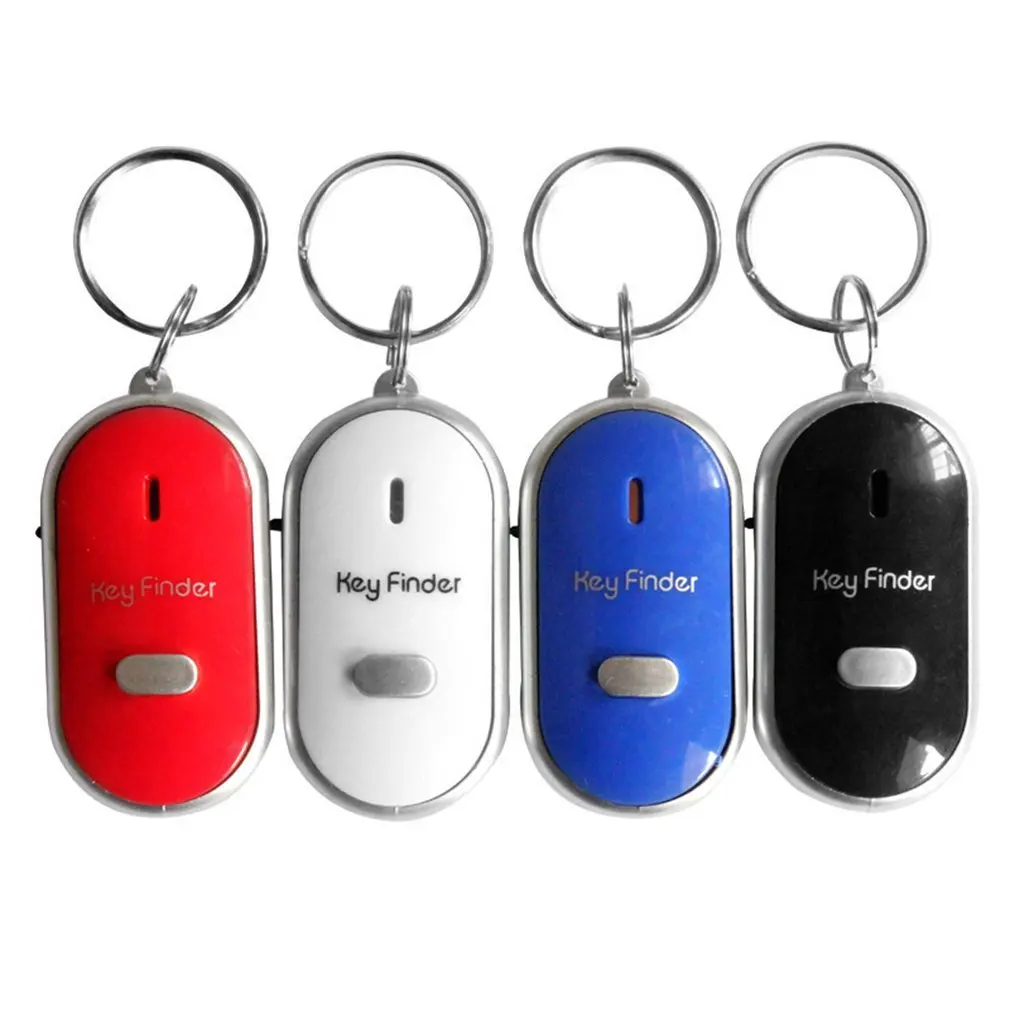 Светодиодный ключ-свисток, мигающий звуковой сигнал, контроль звука, сигнализация, анти-потеря, локатор для ключей, искатель, трекер с кольцом для ключей