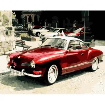 

Picture by numbers: Red retro car