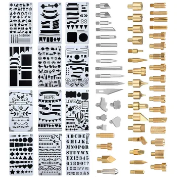 

New 53 Pcs Soldering Iron Set Wood Burning Tool Engraver Set Pen Kit Extra Tips