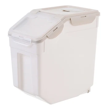 

Practical Large Cat Dog Food Gray Storage Box Sealed Bucket Moisture-Proof Pet Food Container Grain Barrel Dry Food Dispenser Fe